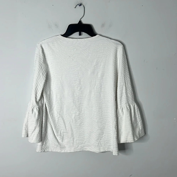 J.McLaughlin White Textured Catalina Bella Sleeve Top - Picture 5 of 5